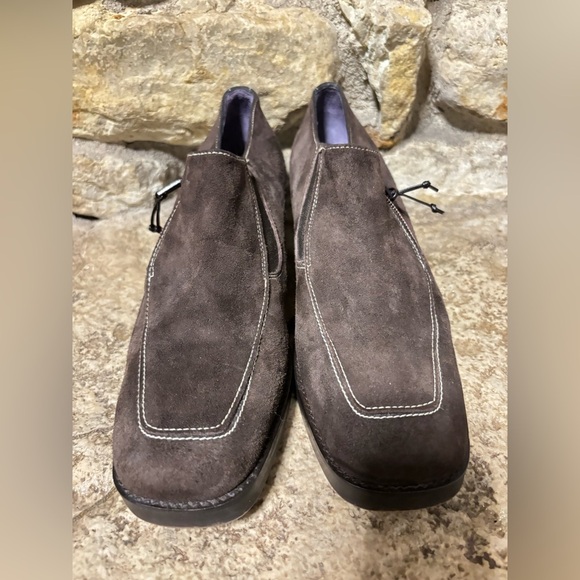 DONALD J PLINER Audra Brown Suede White Stitching Side Zip Loafers Women’s 8 - Picture 3 of 10